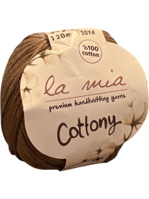 MUJGAN La Mia Cottony Premium El Örgüsü İPI,%100 Pamuk, 50 gr / 120 Mt, Kahverengi