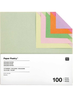 MUJGAN Origami Duo Color, Pastel Fsc Mıx, 15 x 15 Cm, 100 Blatt