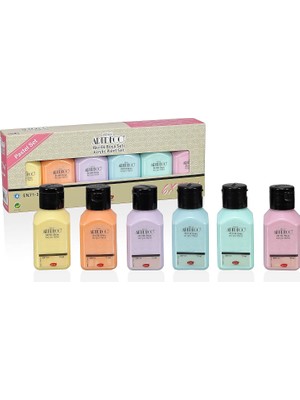 MUJGAN Artdeco Akrilik Boya 6X75ML Set - Pastel Renkler