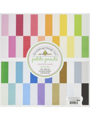 MUJGAN Dooblebug Petite Isviçre Puantiyeli Tonkartons 12 Inç x 12 Inç 2 Rainbow