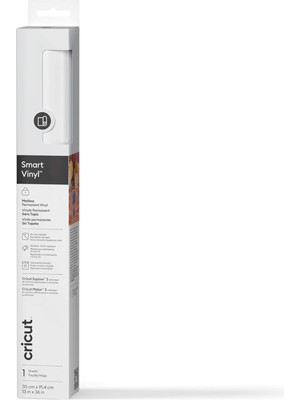 MUJGAN Cricut Smart Vinyl Permanent 33 x 91 Cm, 1 Yaprak (Beyaz)