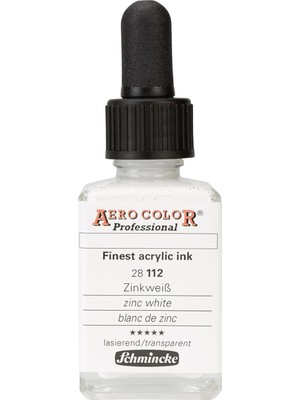 MUJGAN Schmincke - Aero Color® Professional, Çinko Beyaz 28 Ml, 28112023, En Iyi Akışkan, Akrilik Boya, Hava Fırçası, Karışık Ortam, Akrilik Mürekkep Için En Iyi Akışkanlı, Renk Yoğun Akrilik Boya