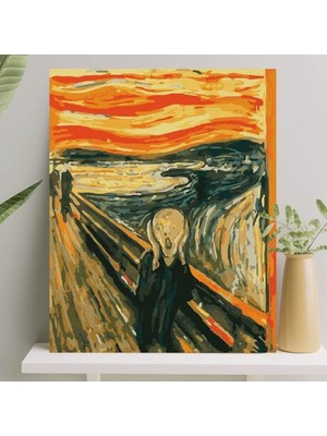 MUJGAN Palmiye Hobi Sanat Sayılarla Boyama Tuval Seti Fırça Boya Dahil (Çıtalı) 40X50 cm - Çığlık