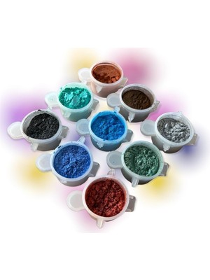 MUJGAN 9 Adet Boyası Reçine Sedef Toz Pigment Seti Şeffaf Reçine Pigment Set
