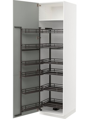 IKEA Açık Gri Kiler Dolabı 60X60X220 Cm, 2 Kapaklı, Kiler Mekanizmalı