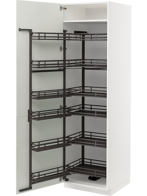 IKEA Kırık Beyaz Kiler Dolabı 60X60X200 Cm, 2 Kapaklı, Kiler Mekanizmalı