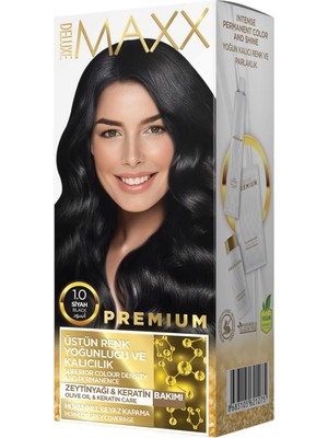 MUJGAN Maxx Deluxe Premıum Yarı Kit Set Saç Boyası 1.0 Siyah