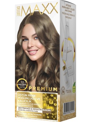 MUJGAN Maxx Deluxe Premıum Yarı Kit Set Saç Boyası 7.3 Fındık Kabuğu