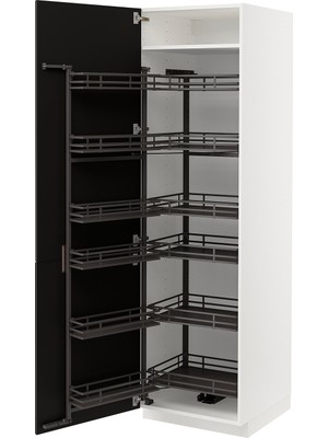 IKEA Antrasit Kiler Dolabı 60X60X200 Cm, 2 Kapaklı, Kiler Mekanizmalı