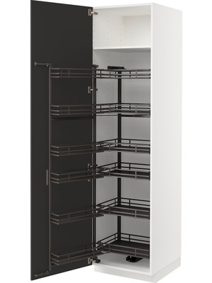 IKEA Antrasit Kiler Dolabı 60X60X220 Cm, 2 Kapaklı, Kiler Mekanizmalı
