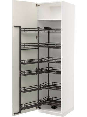 IKEA Beyaz Kiler Dolabı 60X60X220 Cm, 2 Kapaklı, Kiler Mekanizmalı