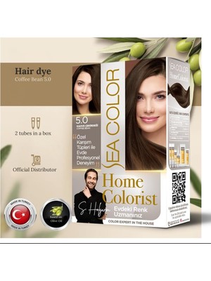 MUJGAN Sea Color Home Colorist Set Saç Boyası 5.0 Kahve Çekirdeği Coffee Bean