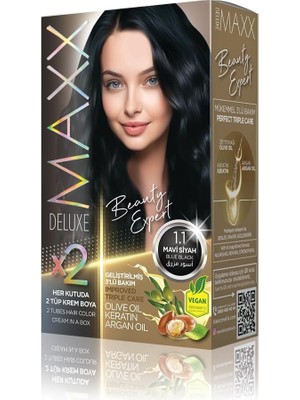 MUJGAN Maxx Deluxe Beauty Expert Set Saç Boyası 1.1 Mavi Siyah