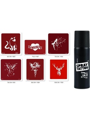 MUJGAN Melek Modelleri Spray Tattoo Geçici Sprey Dövme Seti