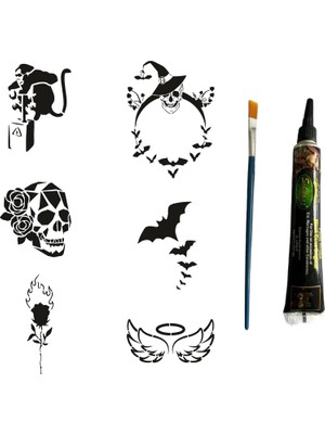 MUJGAN Sıradışı Hayatlar Tüp Kına ve Fırça Hediyeli Tattoo Geçici Dövme Seti