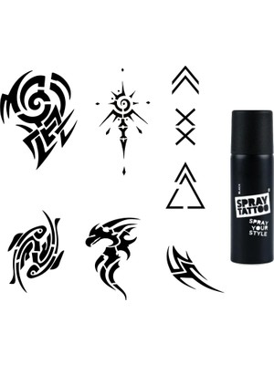 MUJGAN Tribal Modeller Spray Tattoo Geçici Sprey Dövme Seti