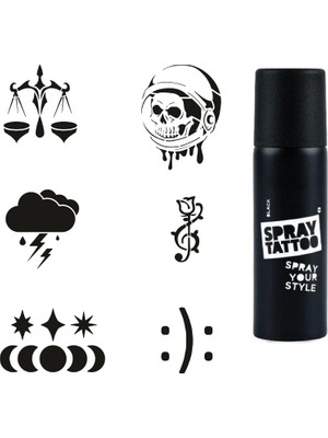 MUJGAN Gökyüzünün Adaleti Spray Tattoo Geçici Dövme Seti Dark Sprey Dövme Kiti