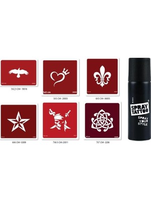 MUJGAN Taç Yıldız Spray Tattoo Geçici Sprey Dövme Seti