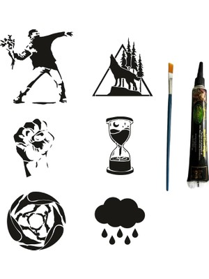 MUJGAN Dik Duruş Tüp Kına ve Fırça Hediyeli Tattoo Geçici Dövme Seti