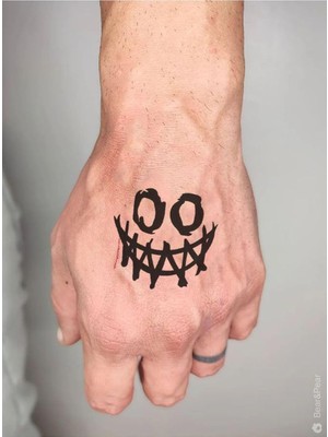 MUJGAN Bearpear Gülen Yüz Geçici Dövme Halloween Tattoo