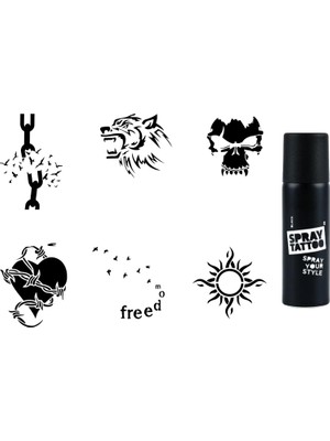 MUJGAN Özgür Ruh Spray Tattoo Geçici Sprey Dövme Seti