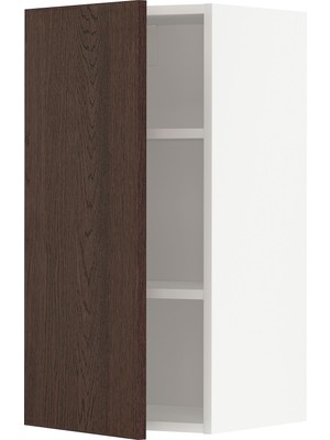 IKEA Kahverengi Mutfak Duvar Dolabı 40X38,6X80 Cm, Tek Kapaklı, Raflı