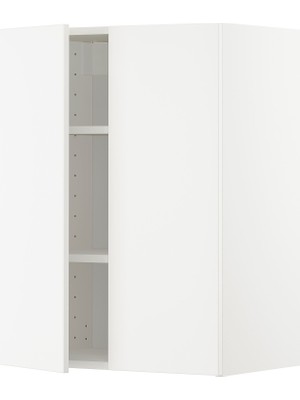 IKEA Beyaz Mutfak Duvar Dolabı 60X38,6X80 Cm, 2 Kapaklı, Raflı