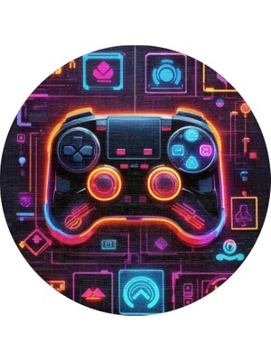 MUJGAN Gampe Kadife Oyuncu Odası Halısı Kaymaz Pamuk Tabanlı Yıkanabilir Antibakteriyel Yuvarlak Gamer, Gaming Halısı 160X160
