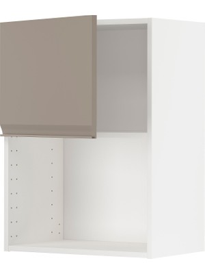 IKEA Koyu Bej Ankastre Mikrodalga Fırın Duvar Dolabı 60X38,6X80 Cm, Tek Kapaklı, Raflı