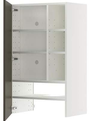IKEA Kahverengi-Bej Aspiratör Dolabı 60X38,6X100 Cm, Tek Kapaklı