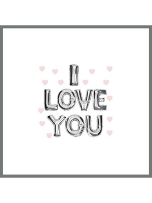 Bezos I Love You Folyo Balon Gümüş Renk 35 cm Mmbz