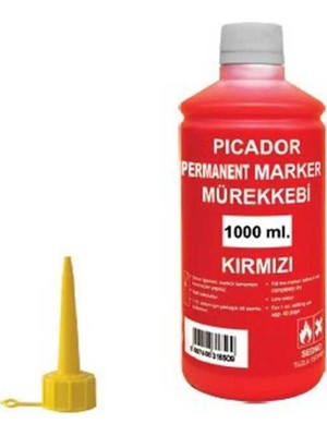 Picador Kırmızı 1000 ml Tahta Kalemi Mürekkebi