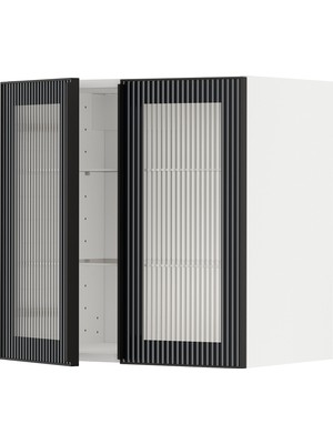 IKEA Antrasit Mutfak Duvar Dolabı 60X38,8X60 Cm, 2 Kapaklı, Raflı