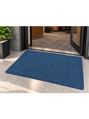 As Floor Oceanfront 65X95 cm Lacivert Çizgili Kapı Önü Paspası – Yoğun Trafiğe Uygun