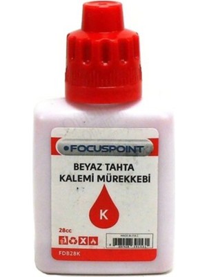 Focuspoint Beyaz Tahta Kalemi Mürekkebi. Kırmızı Renk. 28 cc
