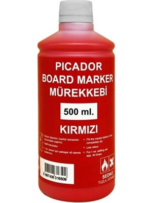 Picador Kırmızı Tahta Kalemi Mürekkebi 500 cc 1/2 KB010