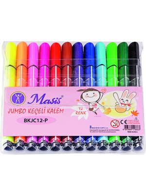 Masis 12 Renk Jumbo Keçeli Kalem Seti