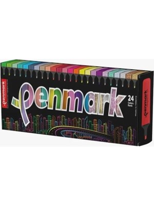 Penmark Masaüstü Stantlı 24 Adet Fosforlu Kalem Seti- 6sim-6pastel-6neon-6tropik