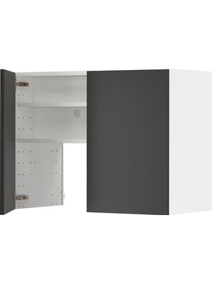 IKEA Antrasit Aspiratör Dolabı 80X38,6X60 Cm, 2 Kapaklı