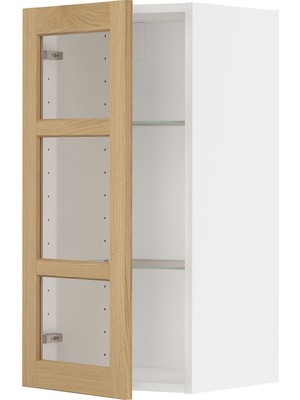 IKEA Meşe Mutfak Duvar Dolabı 40X38,9X80 Cm, Tek Kapaklı, Raflı