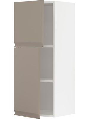 IKEA Koyu Bej Mutfak Duvar Dolabı 40X38,6X100 Cm, 2 Kapaklı, Raflı