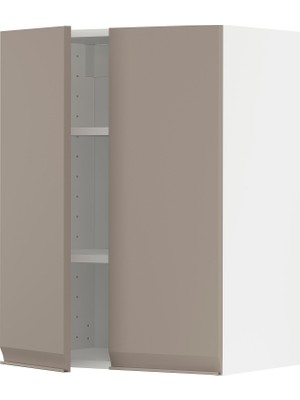 IKEA Koyu Bej Mutfak Duvar Dolabı 60X38,6X80 Cm, 2 Kapaklı, Raflı