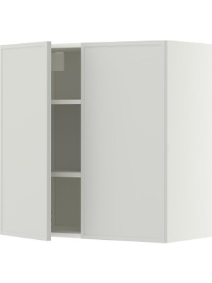 IKEA Açık Gri Mutfak Duvar Dolabı 80X38,6X80 Cm, 2 Kapaklı, Raflı