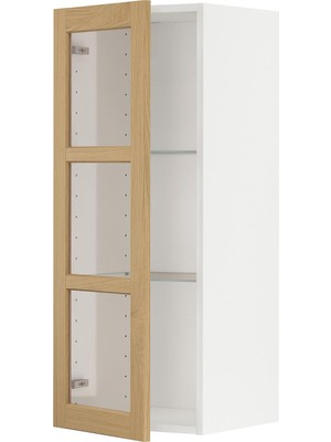 IKEA Meşe Mutfak Duvar Dolabı 40X38,9X100 Cm, Tek Kapaklı, Raflı