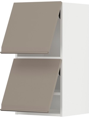 IKEA Koyu Bej Yatay Kapaklı Mutfak Duvar Dolabı 40X38,6X80 Cm, Raflı