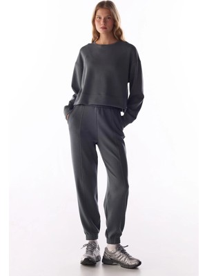Penti Gri Modal Şardonlu Bisiklet Yaka Sweatshirt
