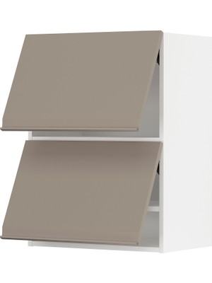 IKEA Koyu Bej Yatay Kapaklı Mutfak Duvar Dolabı 60X38,6X80 Cm, Raflı