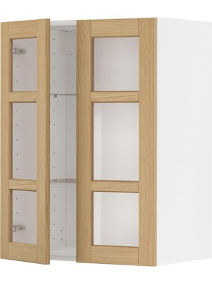 IKEA Meşe Mutfak Duvar Dolabı 60X38,9X80 Cm, 2 Kapaklı, Raflı