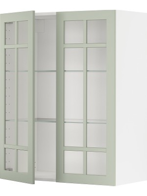 IKEA Açık Yeşil Mutfak Duvar Dolabı 80X38,9X100 Cm, 2 Kapaklı, Raflı