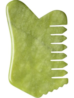 Str Store Çok Amaçlı Yeşim Taşı Pro Gua Sha Tırtıklı Masaj Aleti Doğal Taş Tarak Jade Gua Sha Jade Hair Comb Saç, Yüz ve Cilt Bakımı Aleti